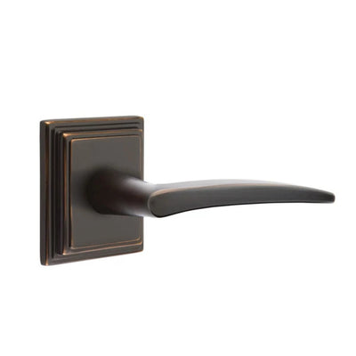 Emtek Poseidon Lever with Wilshire Rosette in Oil Rubbed Bronze