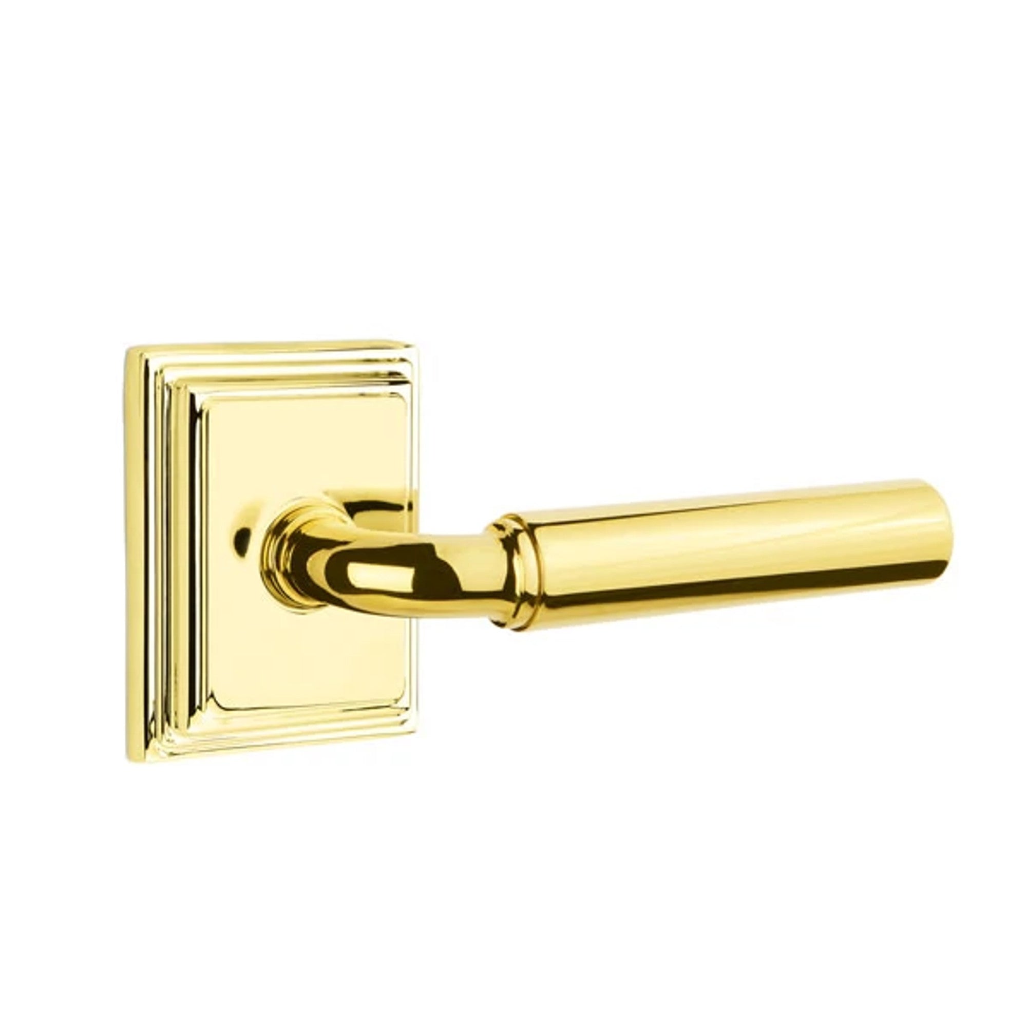 Emtek Manning Lever with Wilshire Rosette in Polished Brass