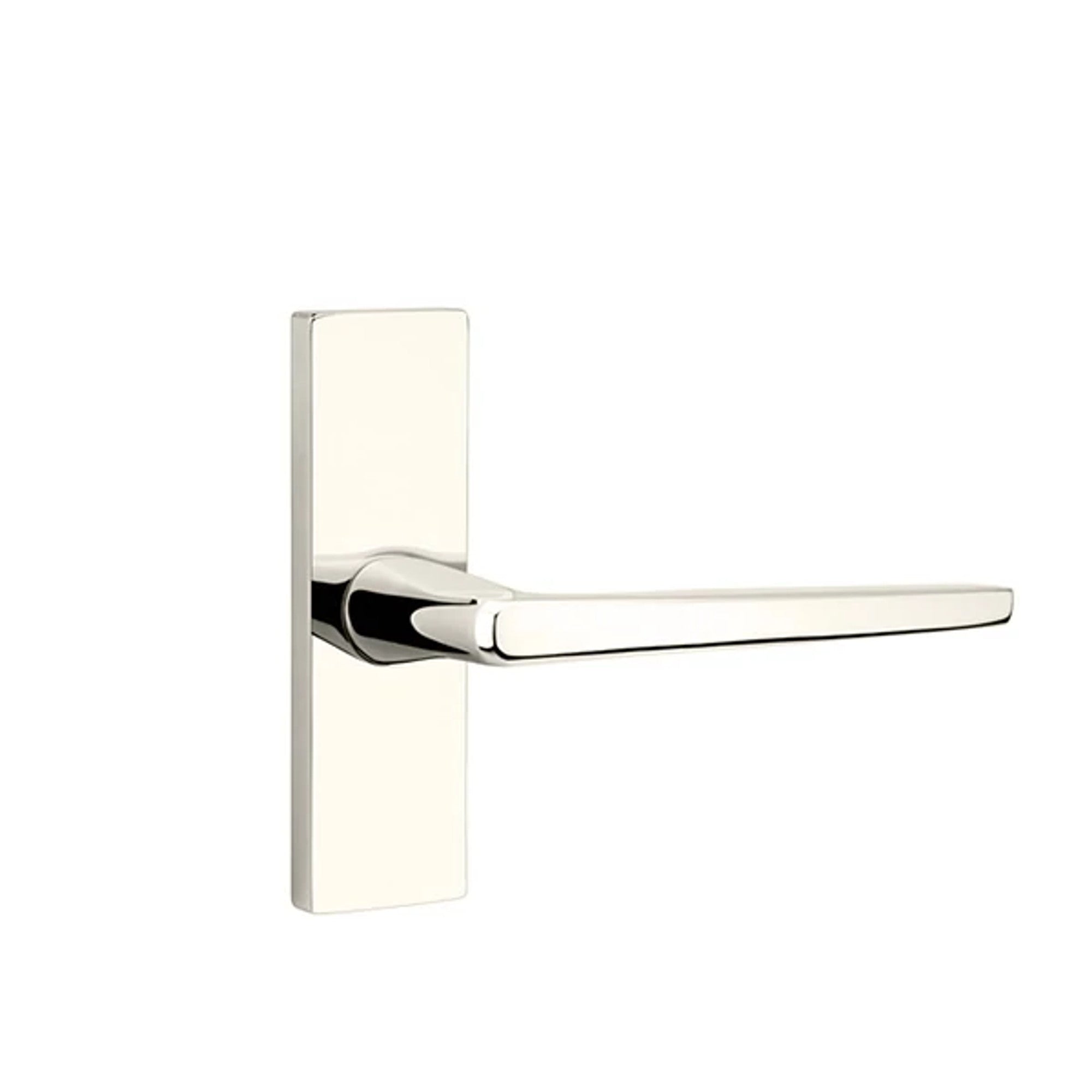 Emtek Hermes Lever with Stretto 1-1/2" x 5" in Polished Nickel