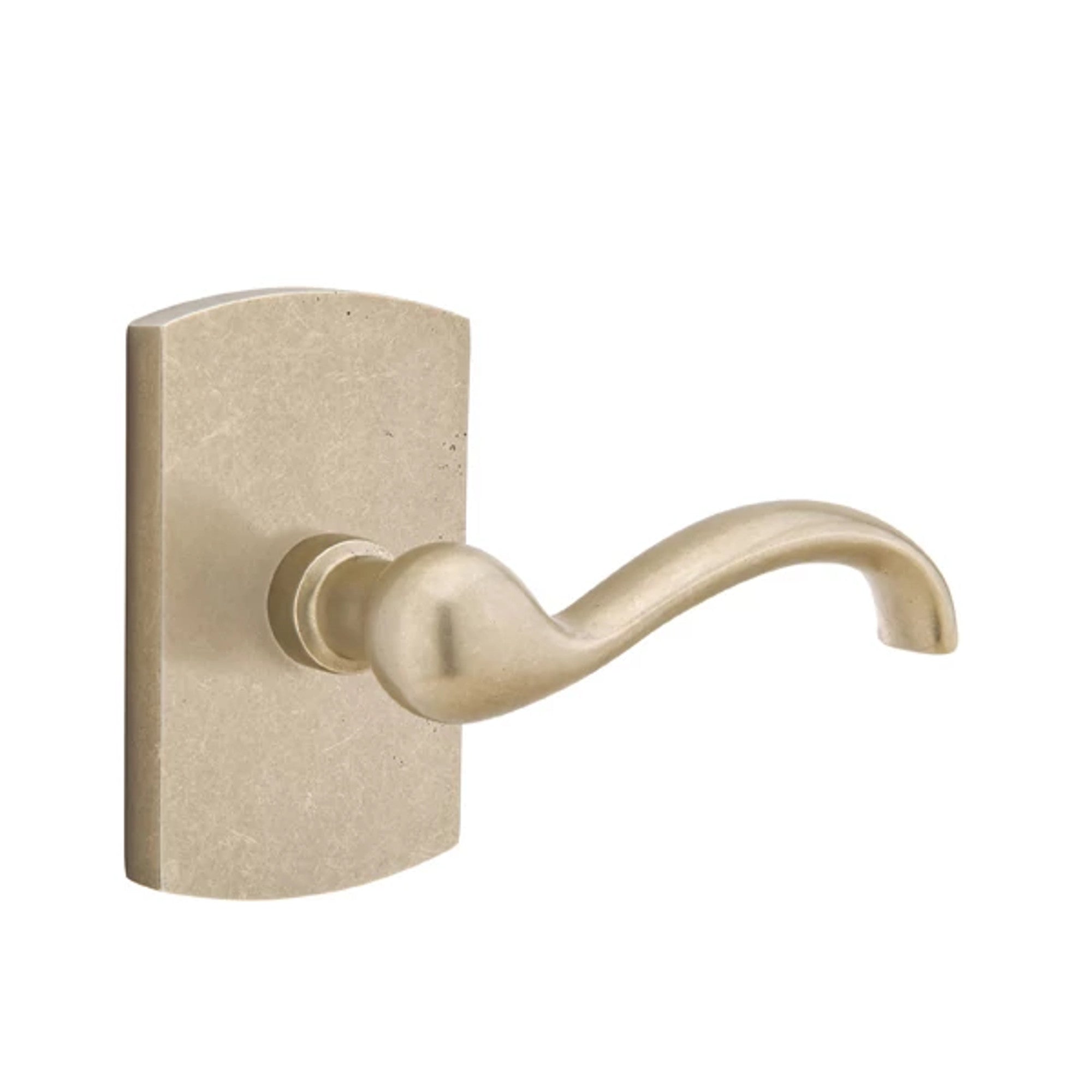 Emtek Teton Lever with #4 Rosette in Tumbled White Bronze