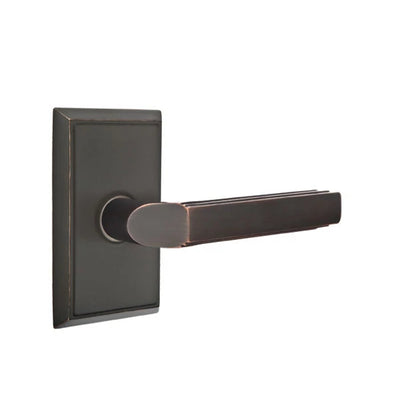 Emtek Milano Lever with Rectangular Rosette in Oil Rubbed Bronze