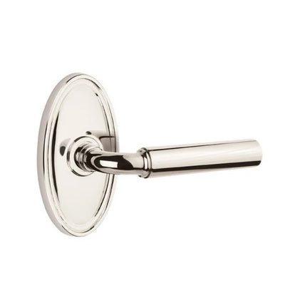 Emtek Manning Lever with Oval Rosette in Polished Nickel