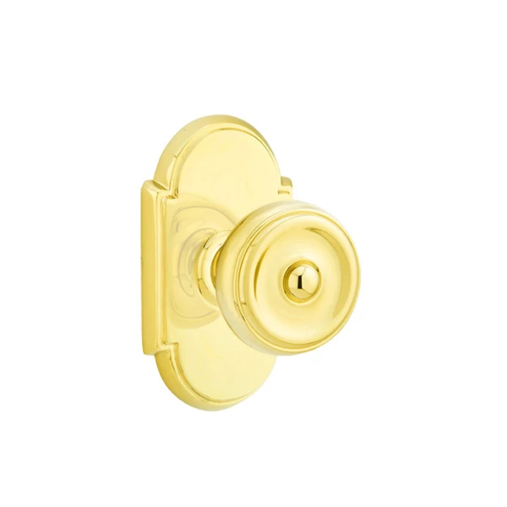 Emtek Waverly Knob with #8 Rosette in Unlacquered Brass