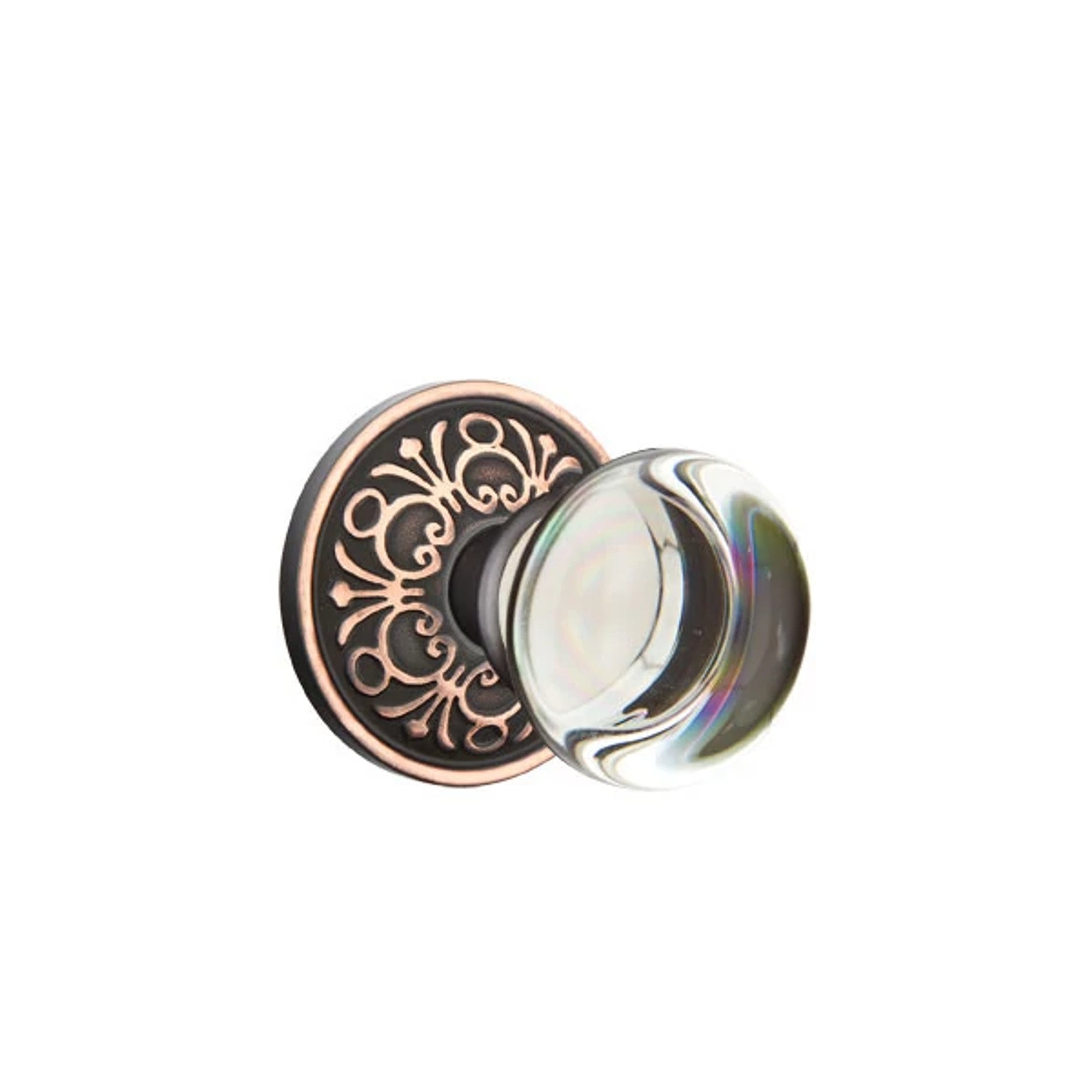 Emtek Providence Glass Knob with Lancaster Rosette in Oil Rubbed Bronze
