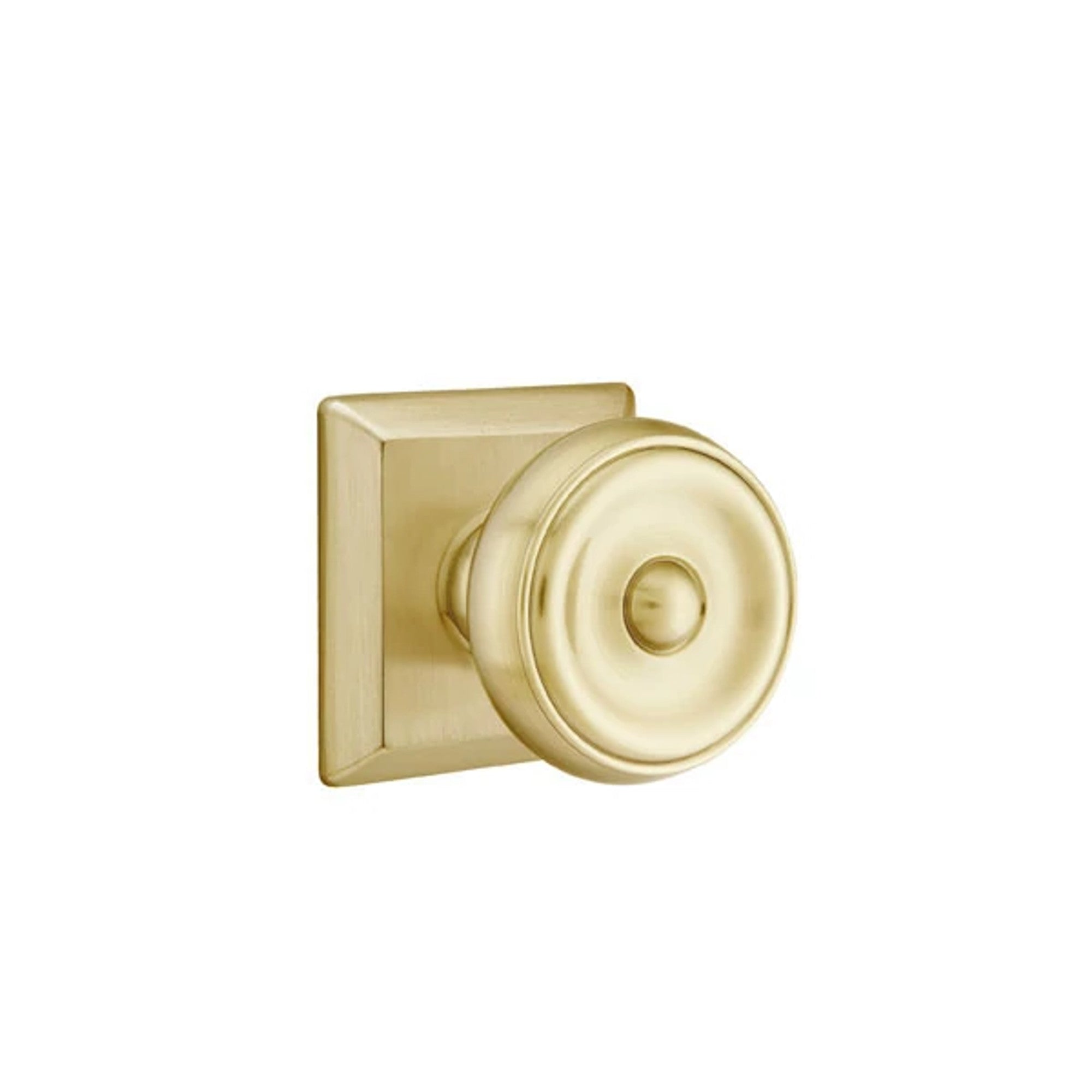 Emtek Waverly Knob with Quincy Rosette in Satin Brass
