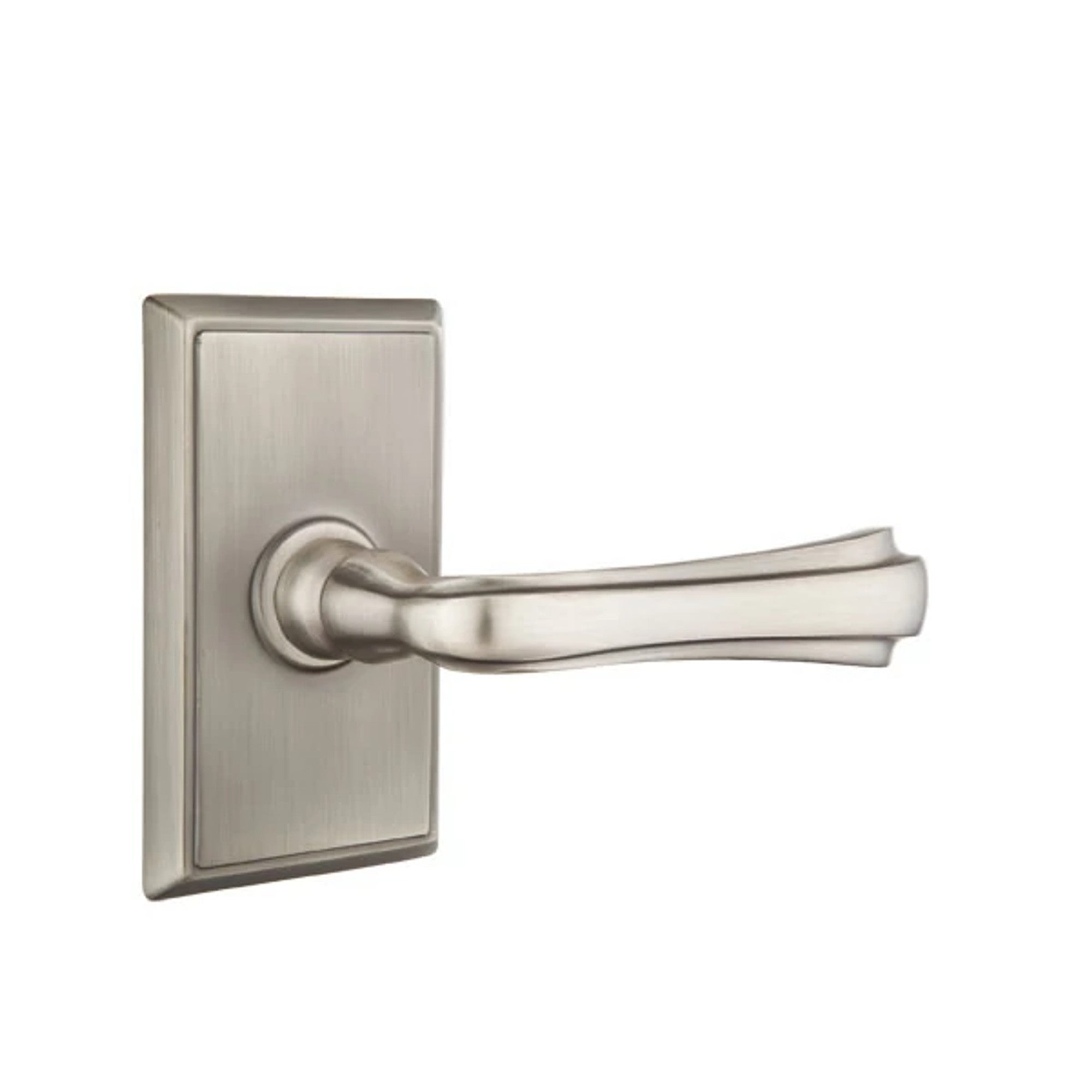 Emtek Wembley Lever with Rectangular Rosette in Pewter