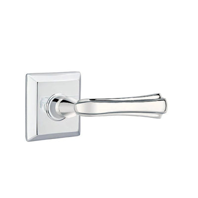 Emtek Wembley Lever with Quincy Rosette in Polished Chrome