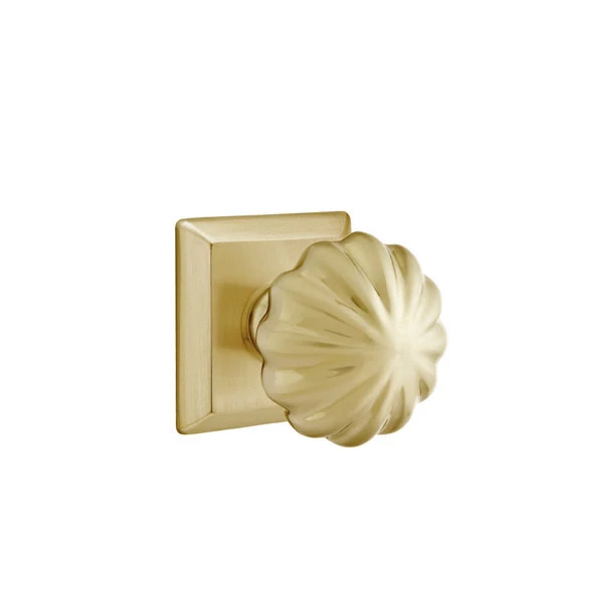 Emtek Melon Knob with Quincy Rosette in Satin Brass