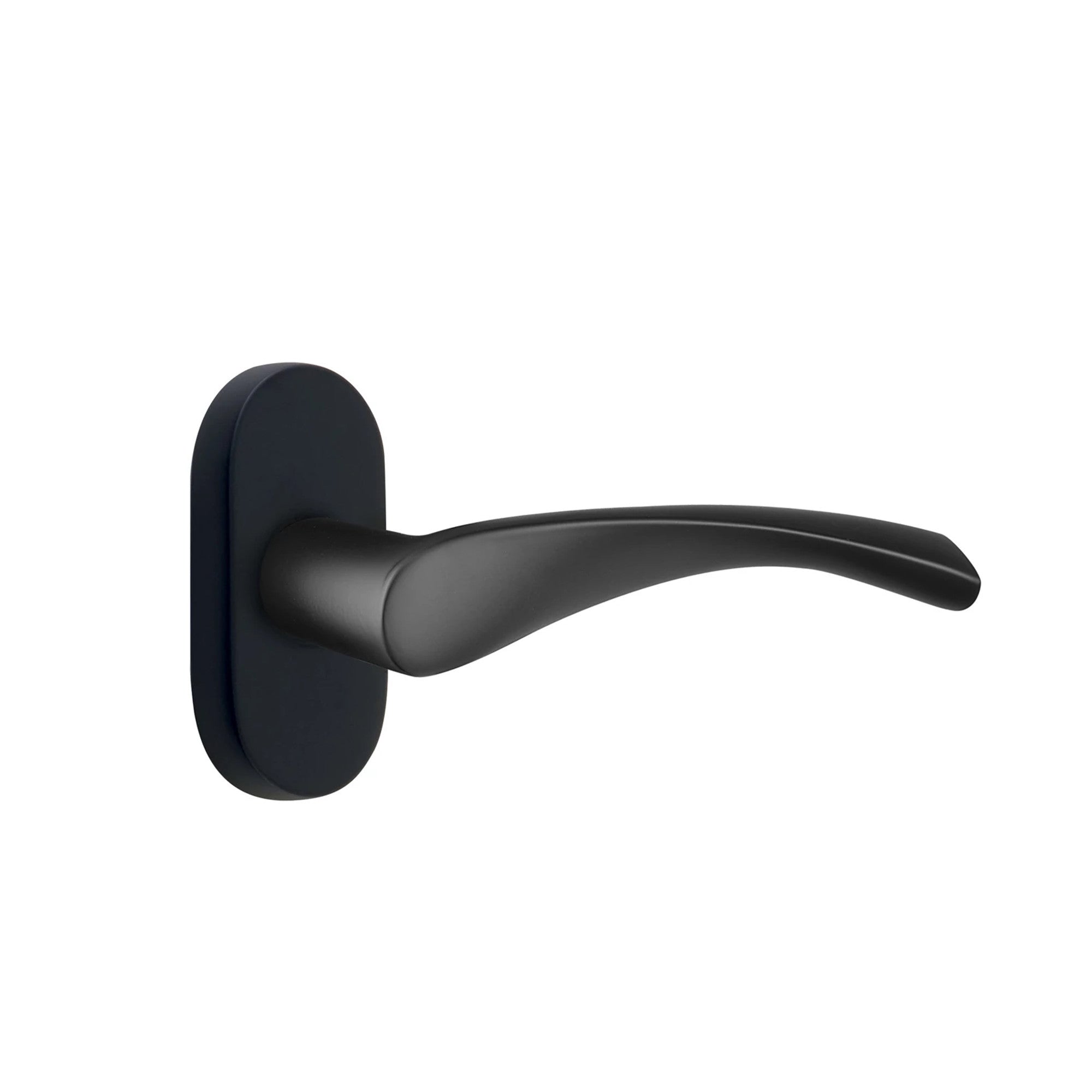 Emtek Triton Lever with Oval Stretto 1-1/2" x 3" in Flat Black