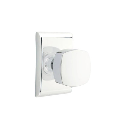 Emtek Freestone Knob with Neos Rosette in Polished Chrome