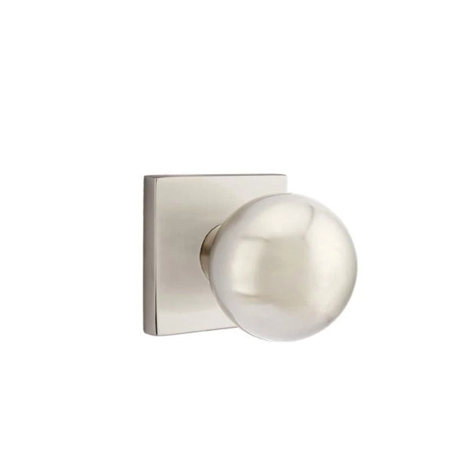 Emtek Orb Knob with Square Rosette in Satin Nickel