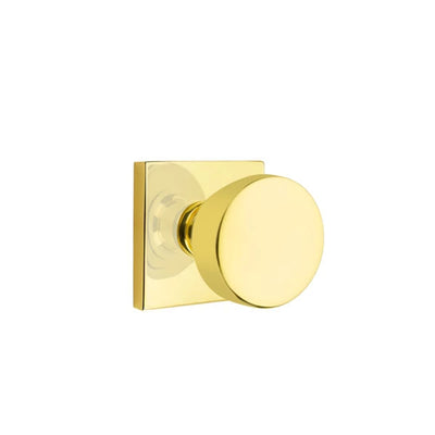 Emtek Laurent Knob with Square Rosette in Unlacquered Brass