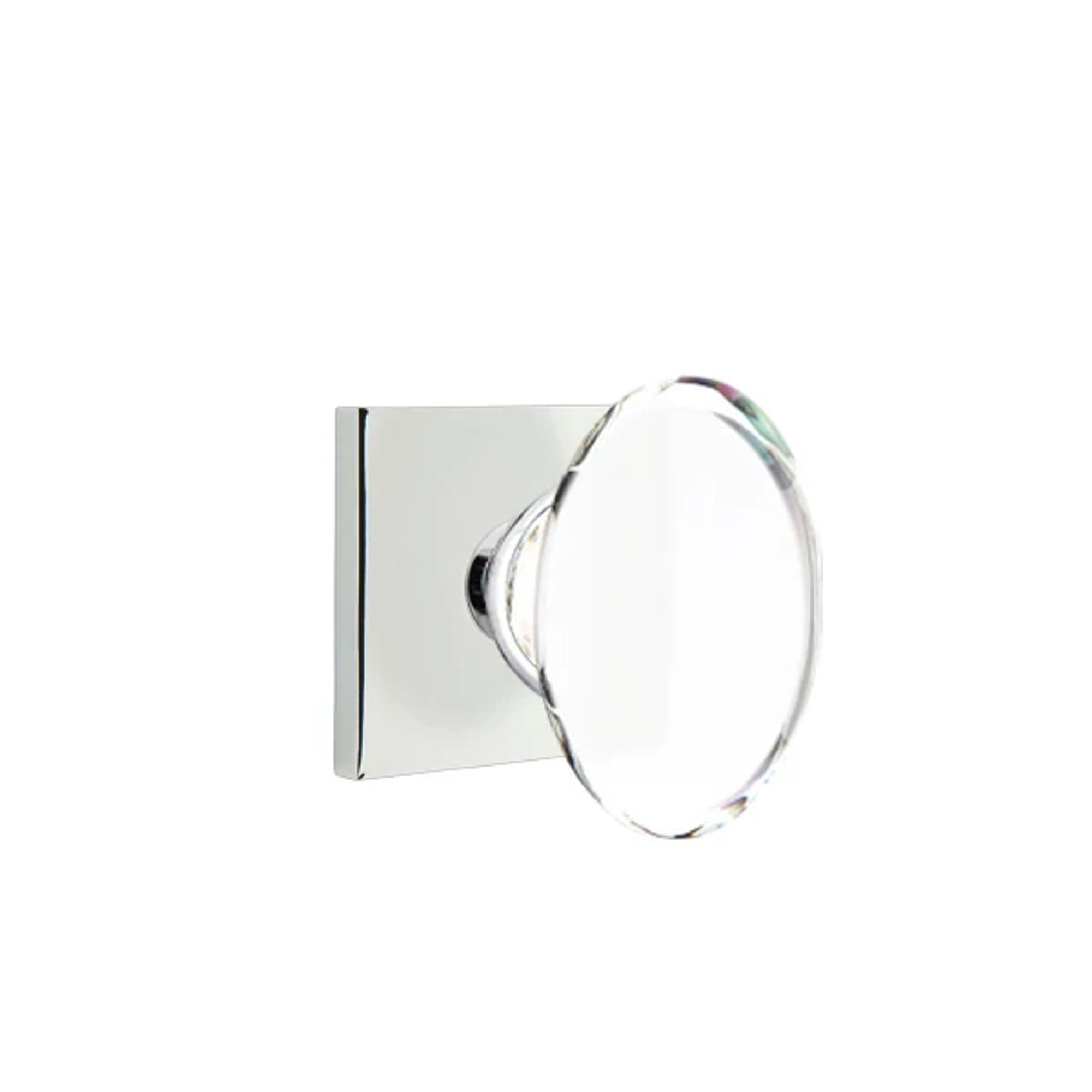 Emtek Hampton Knob with Square Rosette in Polished Chrome