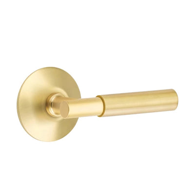 Emtek Myles Lever with Modern Rosette in Satin Brass