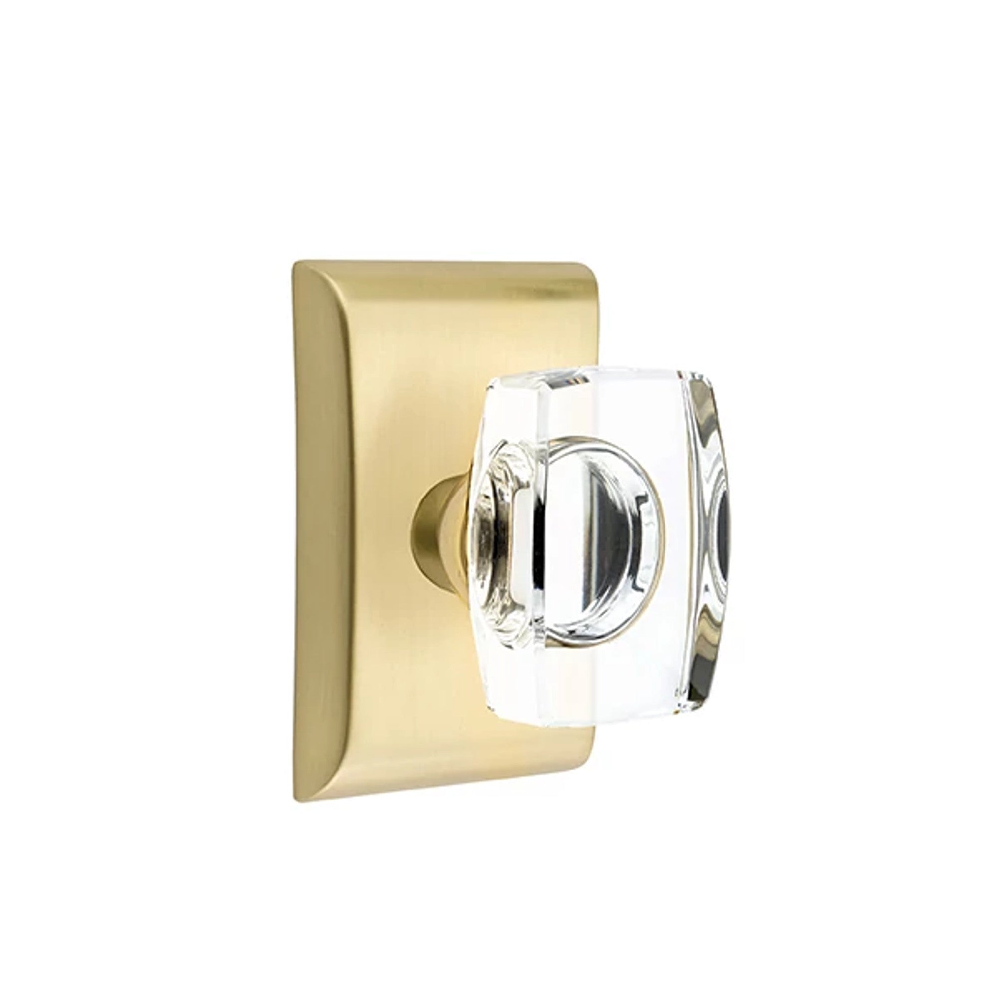 Emtek Windsor Knob with Neos Rosette in Satin Brass