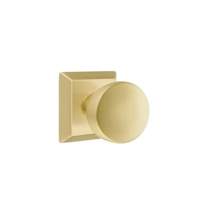 Emtek Laurent Knob with Quincy Rosette in Satin Brass