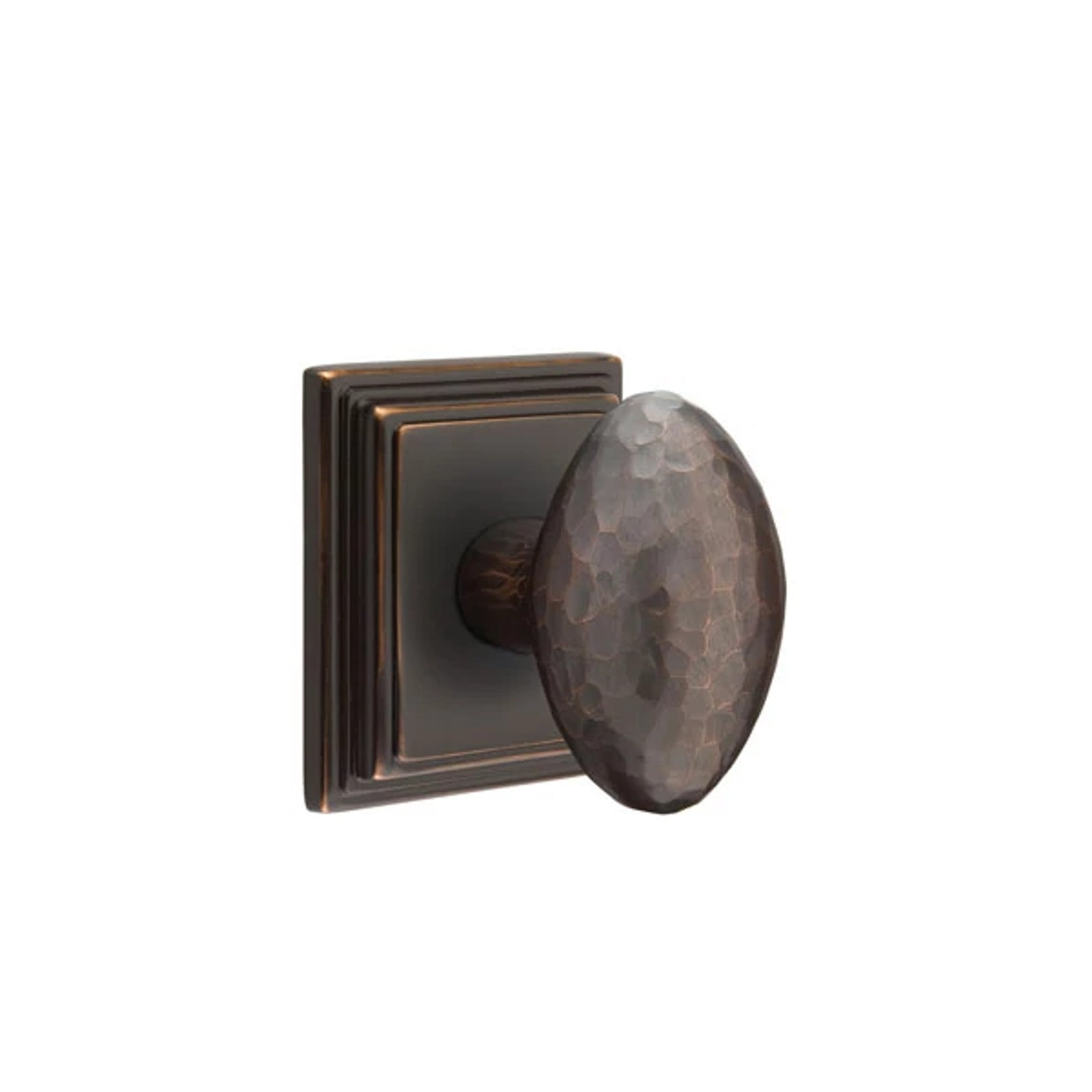 Emtek Hammered Egg Knob with Wilshire Rosette in Oil Rubbed Bronze