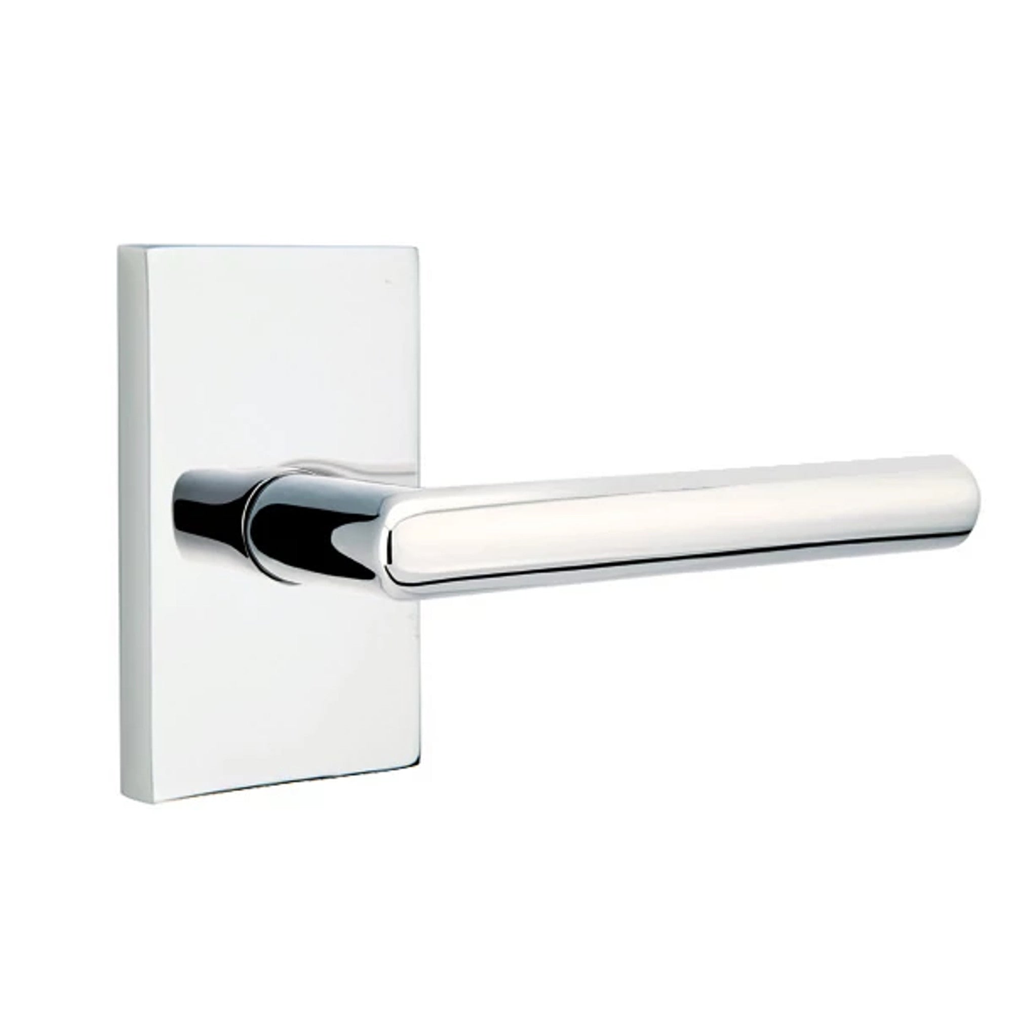 Emtek Stuttgart Lever with Modern Rectangular Rosette in Polished Chrome