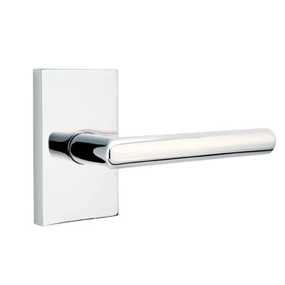 Emtek Stuttgart Lever with Modern Rectangular Rosette in Polished Chrome