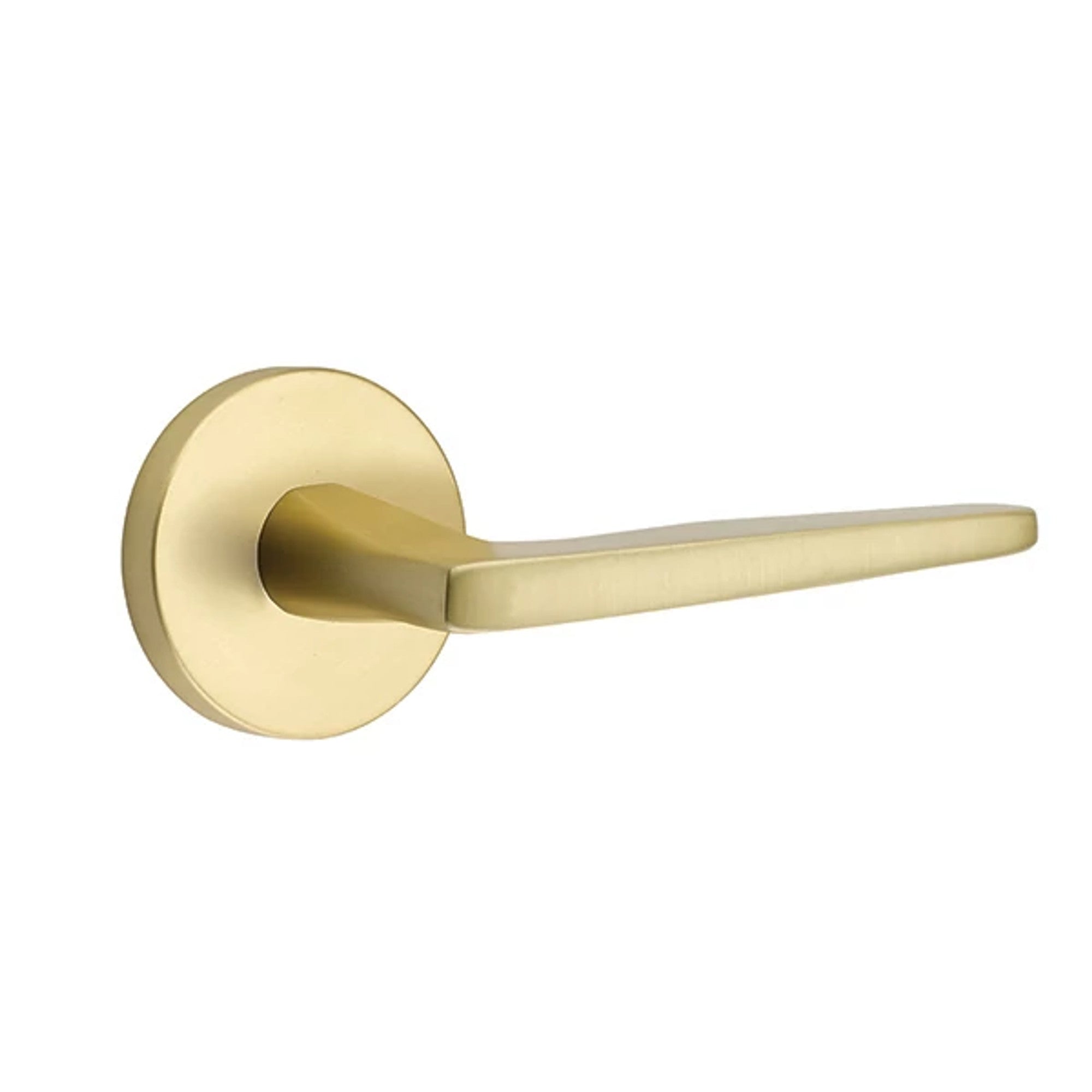 Emtek Hermes Lever with Disk Rosette in Satin Brass