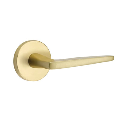 Emtek Hermes Lever with Disk Rosette in Satin Brass