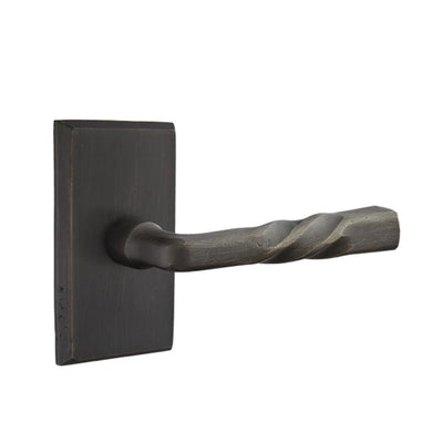 Emtek Montrose Lever with #3 Rosette in Medium Bronze