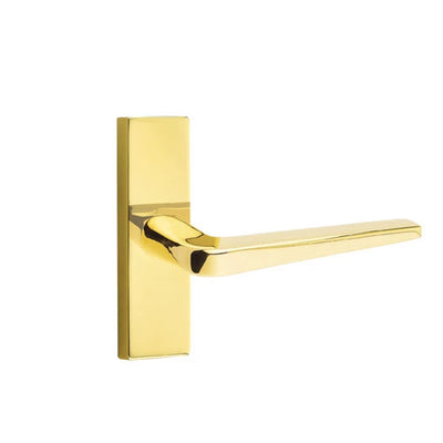 Emtek Athena Lever with Stretto 1-1/2" x 5" in Unlacquered Brass