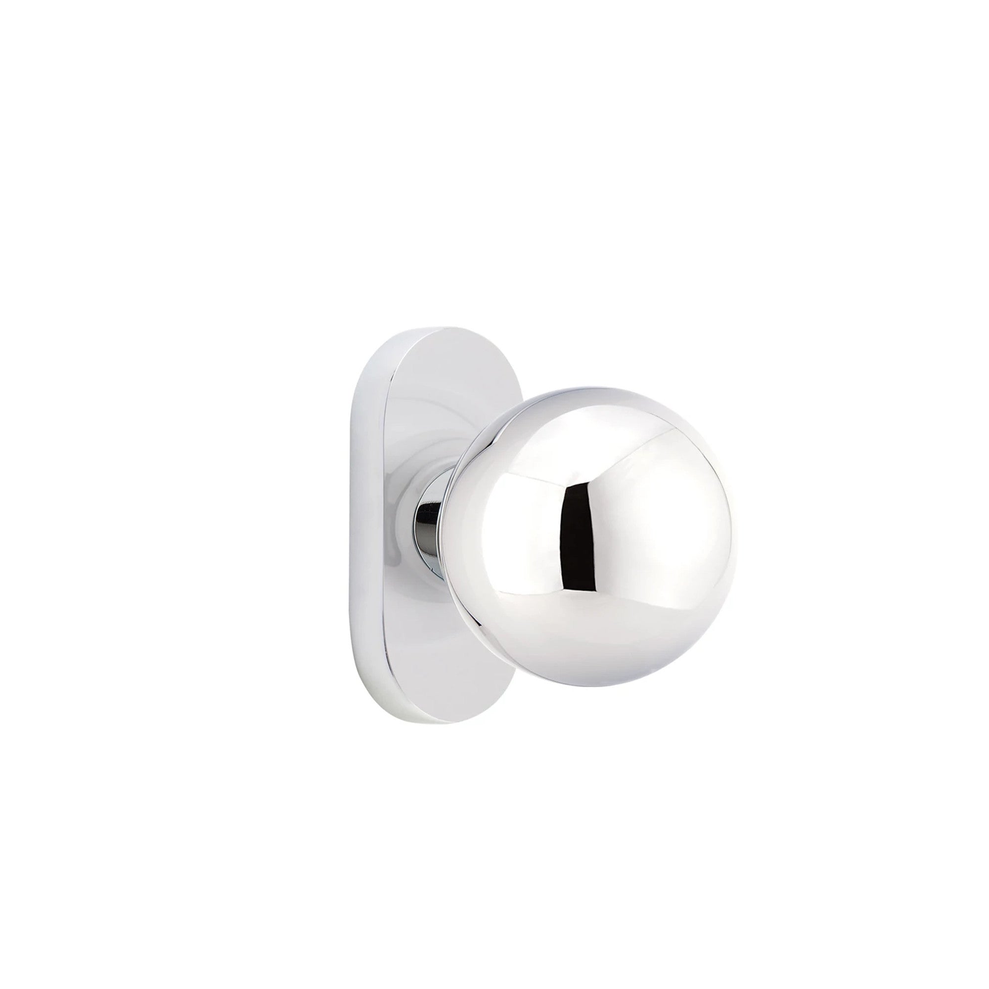 Emtek Orb Knob with Oval Stretto 1-1/2" x 3" in Polished Chrome