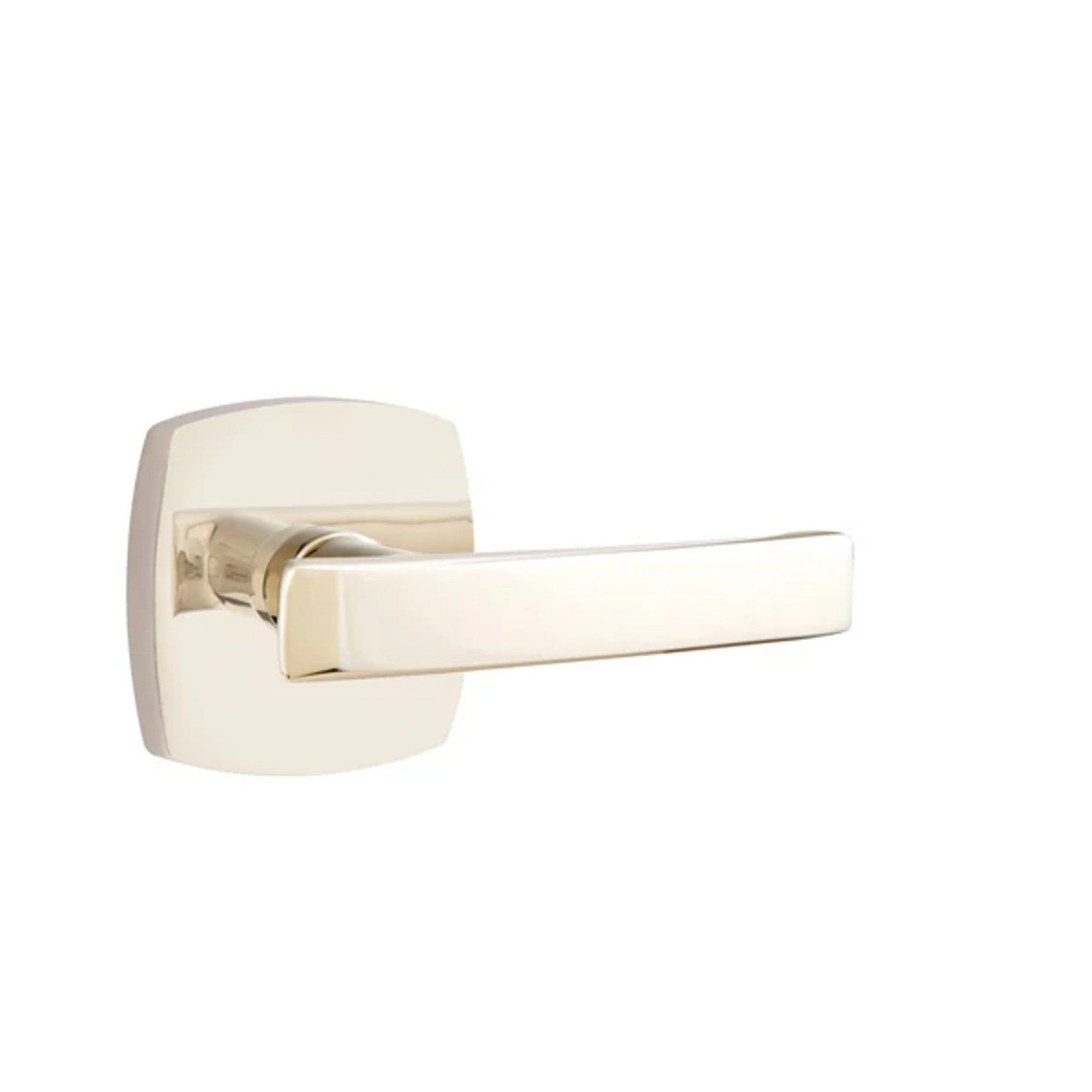 Emtek Geneva Lever with Urban Modern Rosette in Polished Nickel