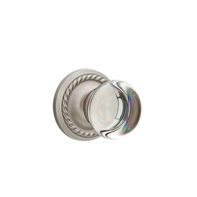 Emtek Providence Glass Knob with Lancaster Rosette in Polished Brass