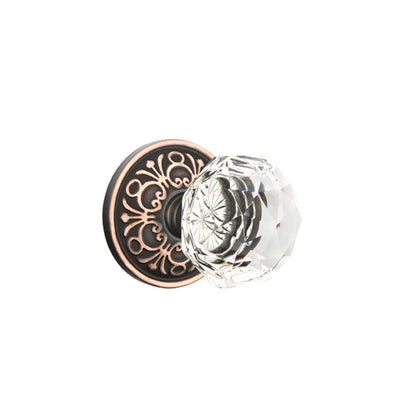 Emtek Diamond Knob with Lancaster Rosette in Oil Rubbed Bronze