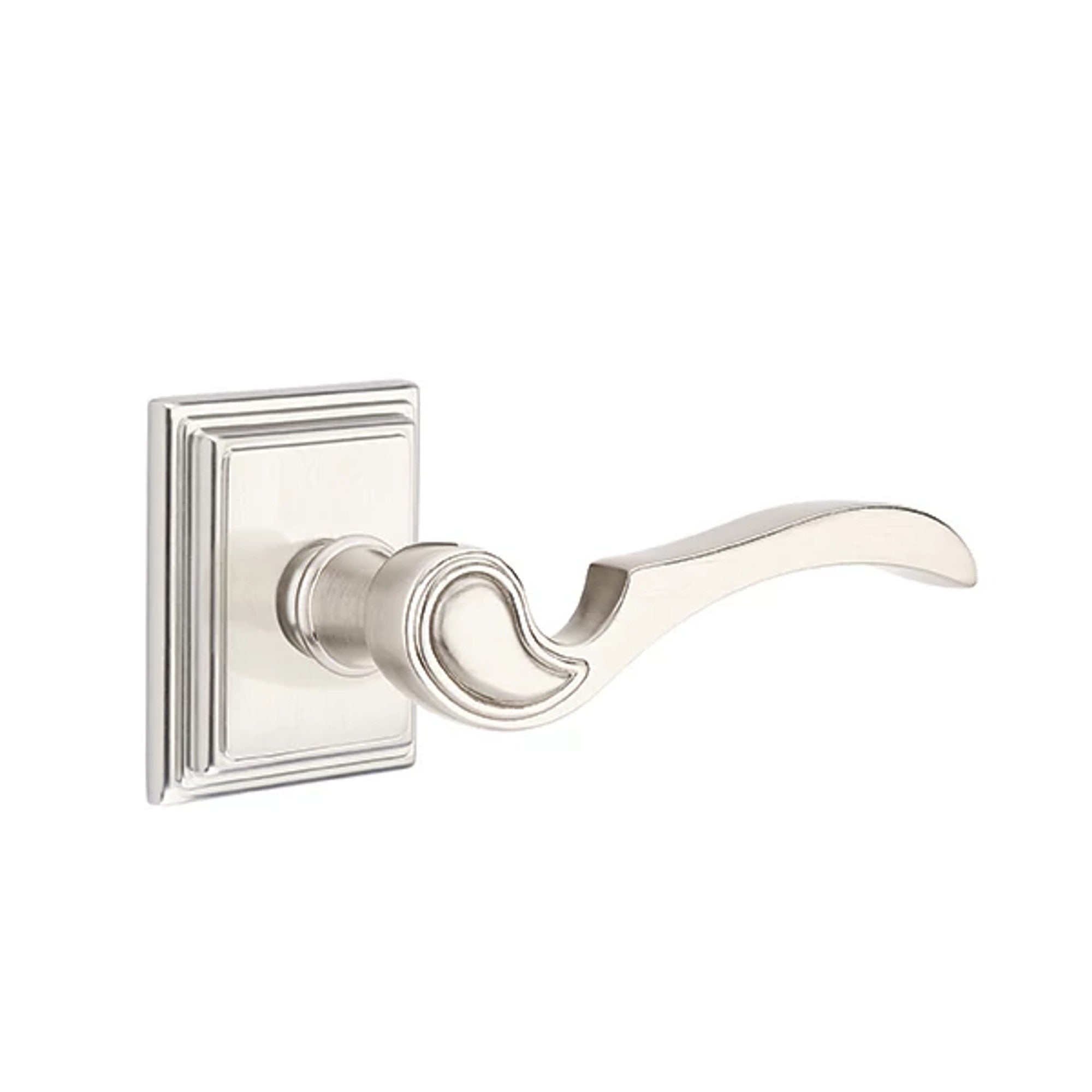 Emtek Coventry Lever with Wilshire Rosette in Satin Nickel