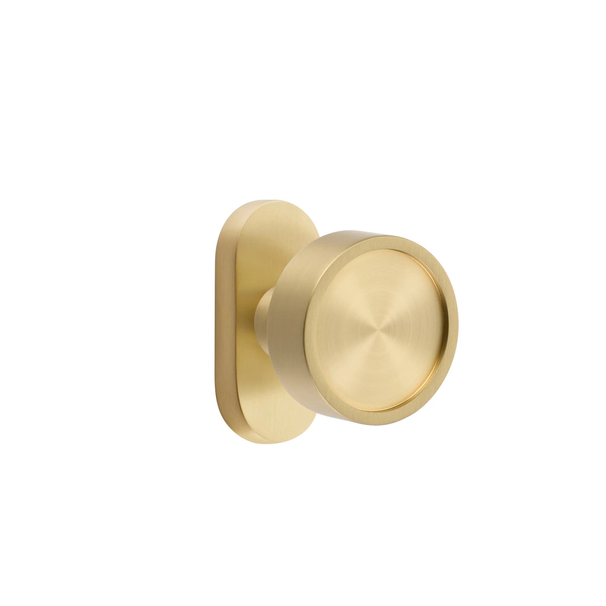 Emtek Verve Knob with Oval Stretto 1-1/2" x 3" in Satin Brass