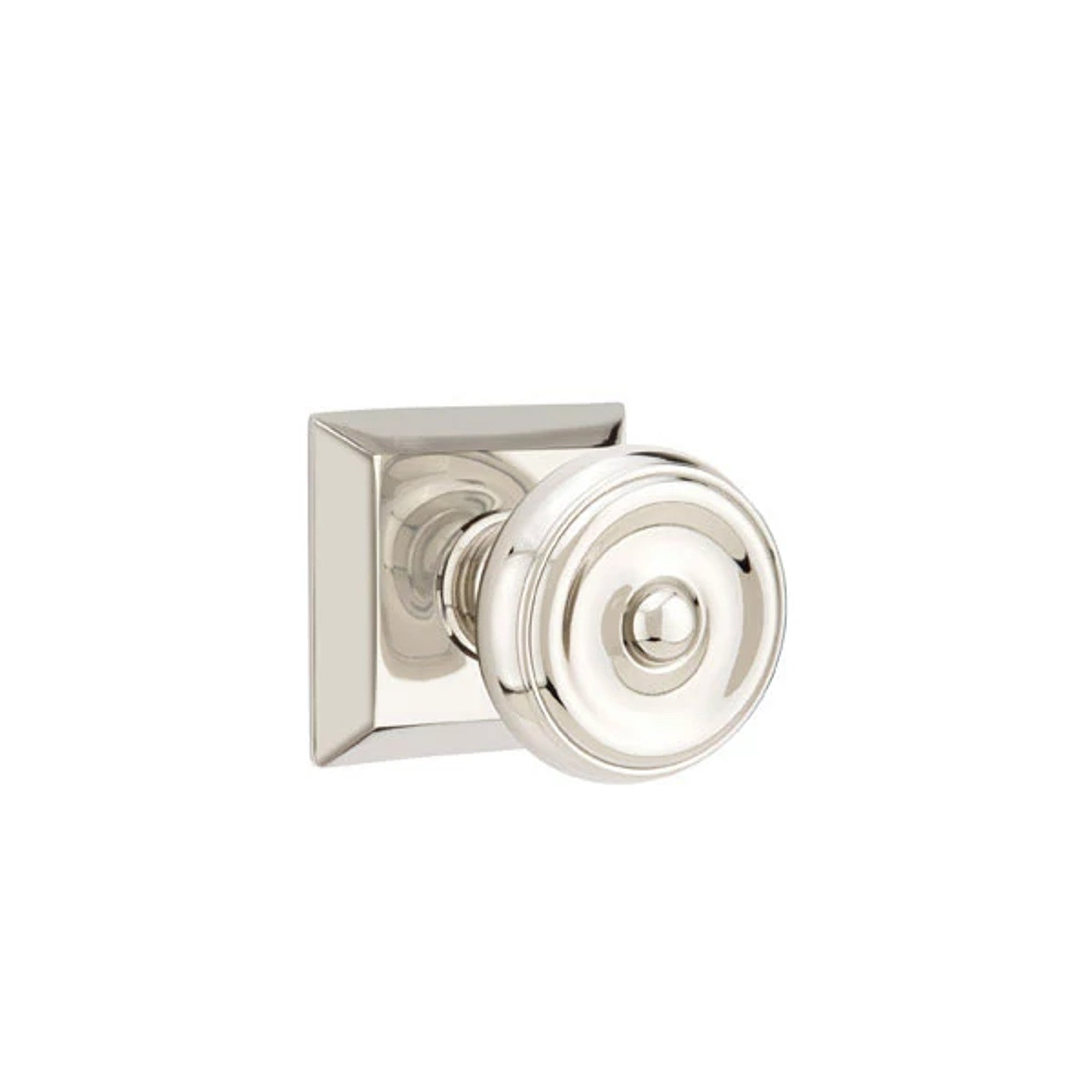 Emtek Waverly Knob with Quincy Rosette in Polished Nickel