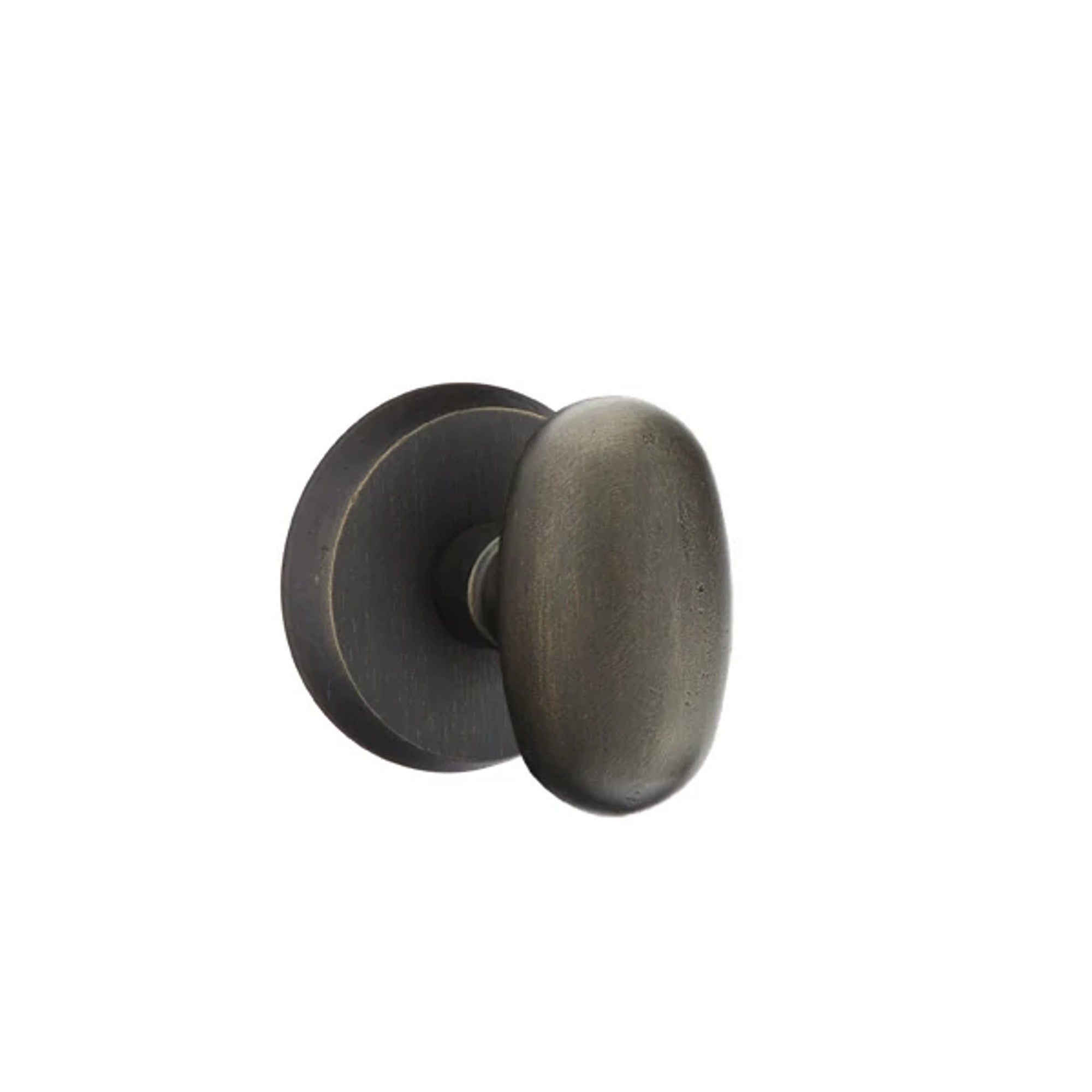Emtek Egg Bronze Knob with #2 Rosette in Medium Bronze