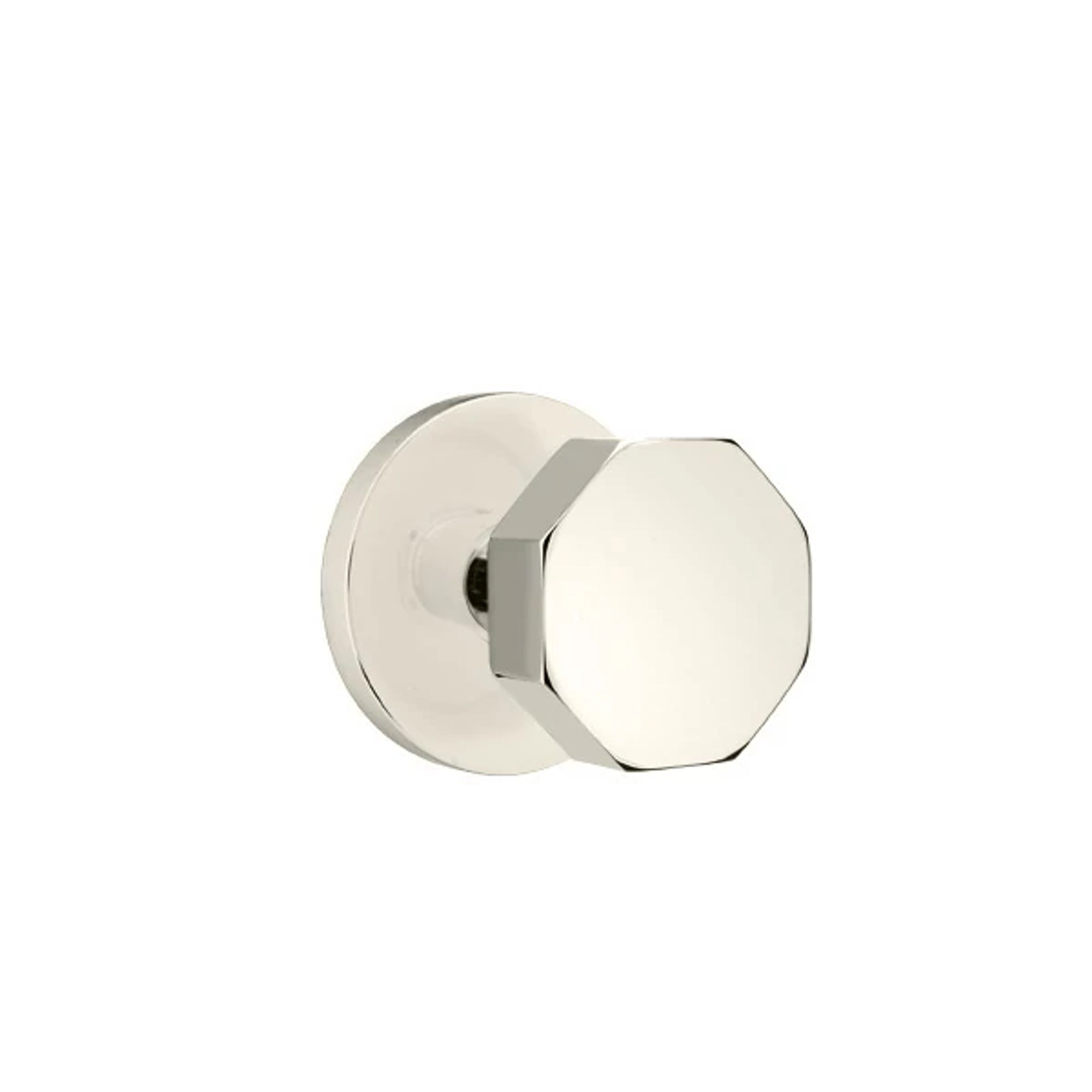 Emtek Octagon Knob with Disk Rosette in Polished Nickel