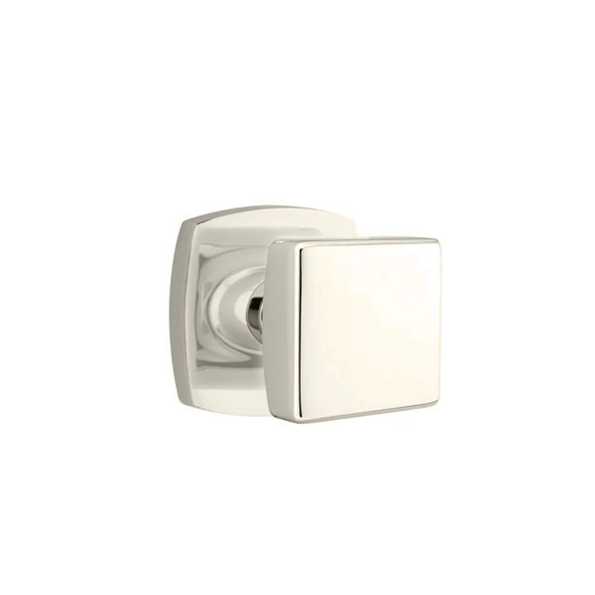 Emtek Square Knob with Urban Modern Rosette in Polished Nickel