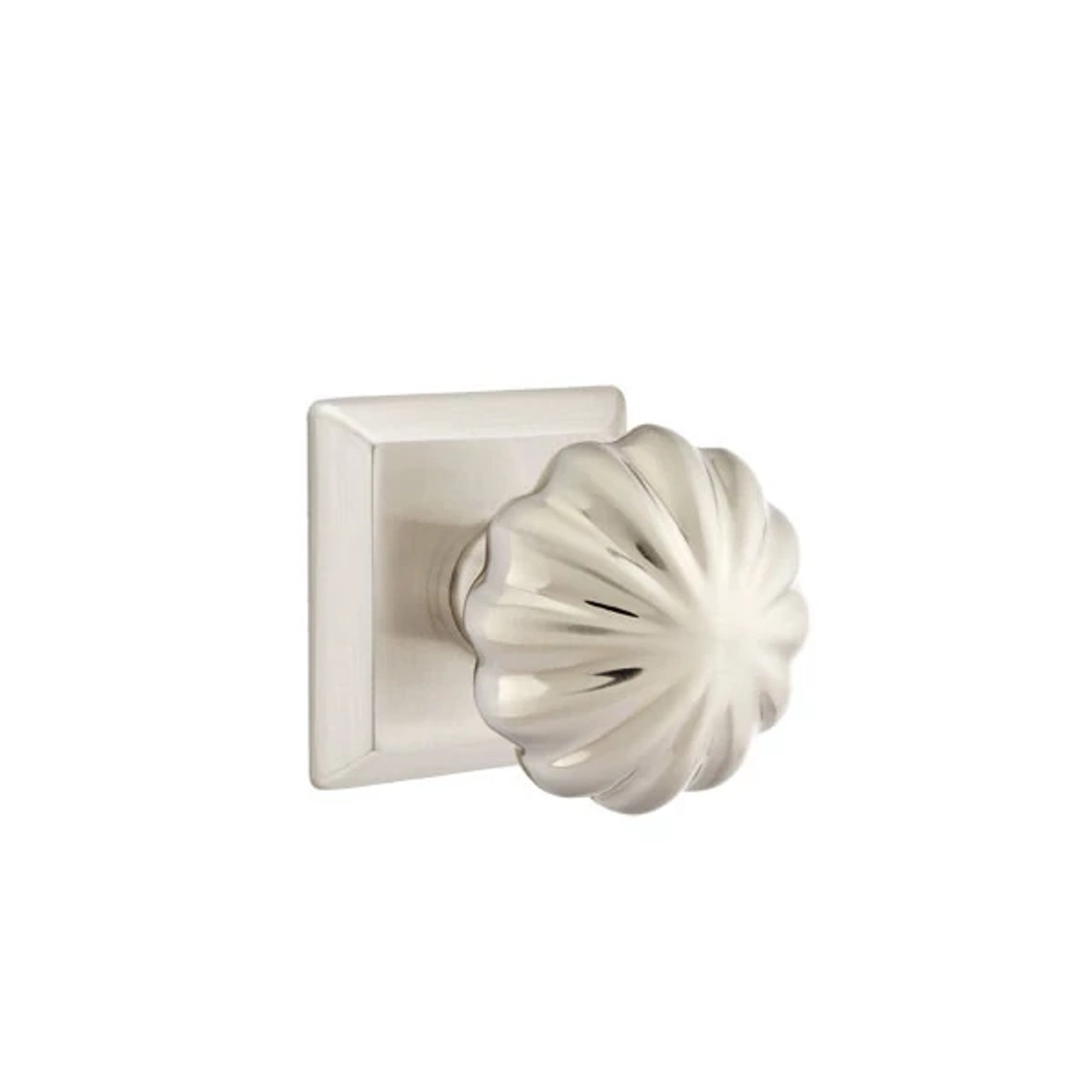 Emtek Melon Knob with Quincy Rosette in Satin Nickel