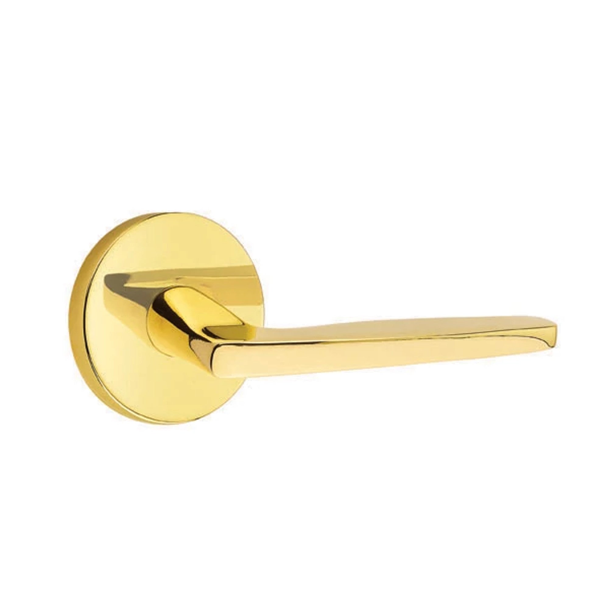 Emtek Hermes Lever with Disk Rosette in Unlacquered Brass
