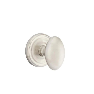 Emtek Egg Knob with Regular Rosette in Satin Nickel