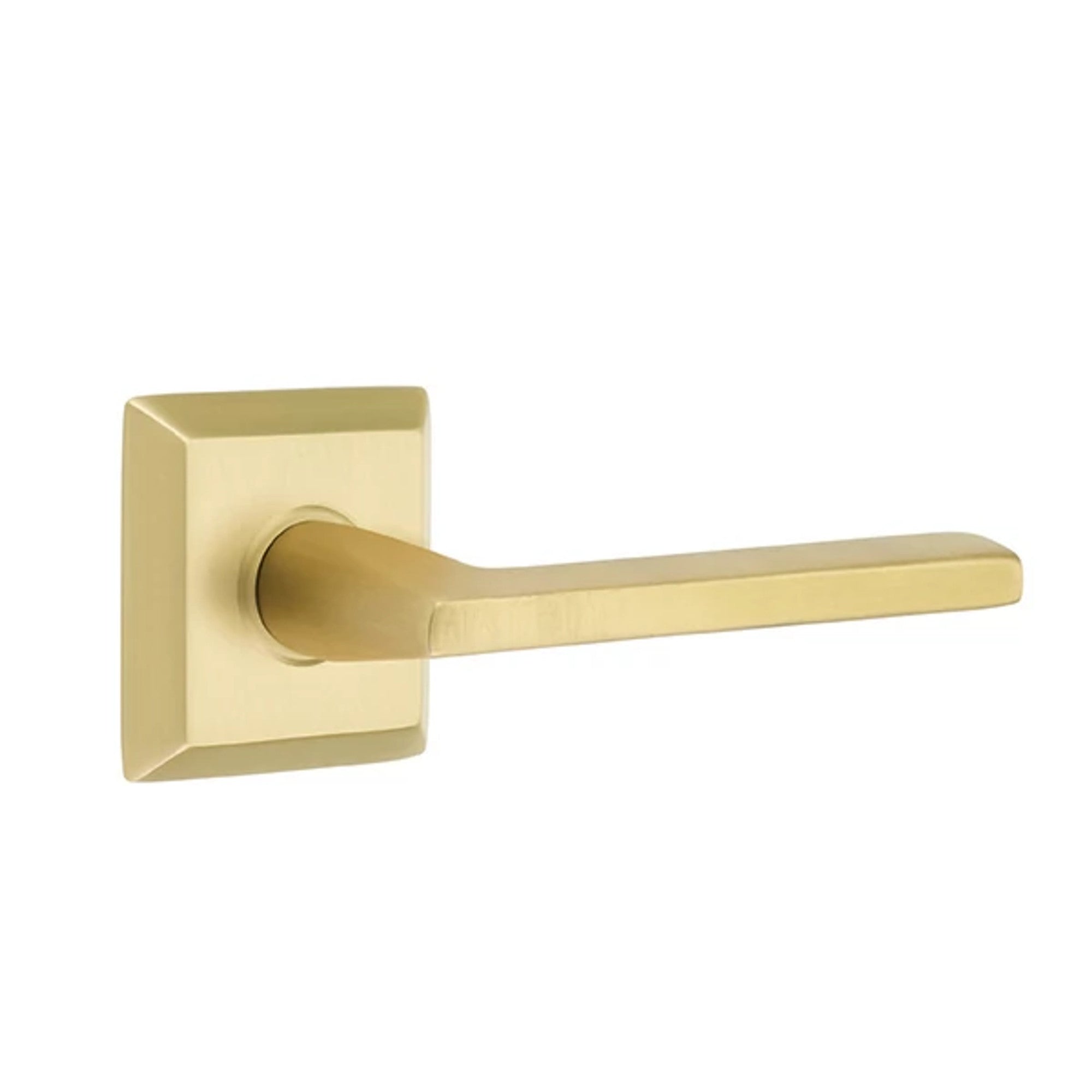 Emtek Helios Lever with Quincy Rosette in Satin Brass