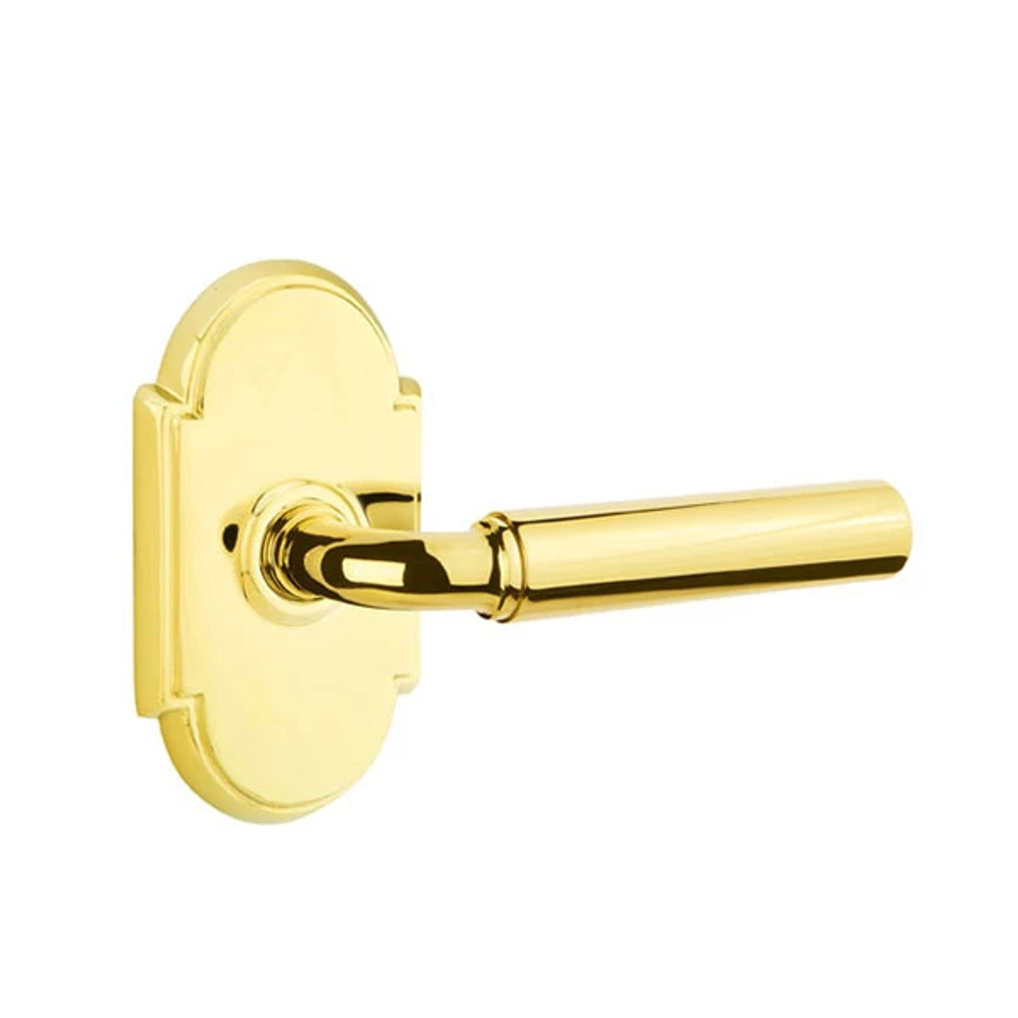 Emtek Manning Lever with #8 Rosette in Polished Brass