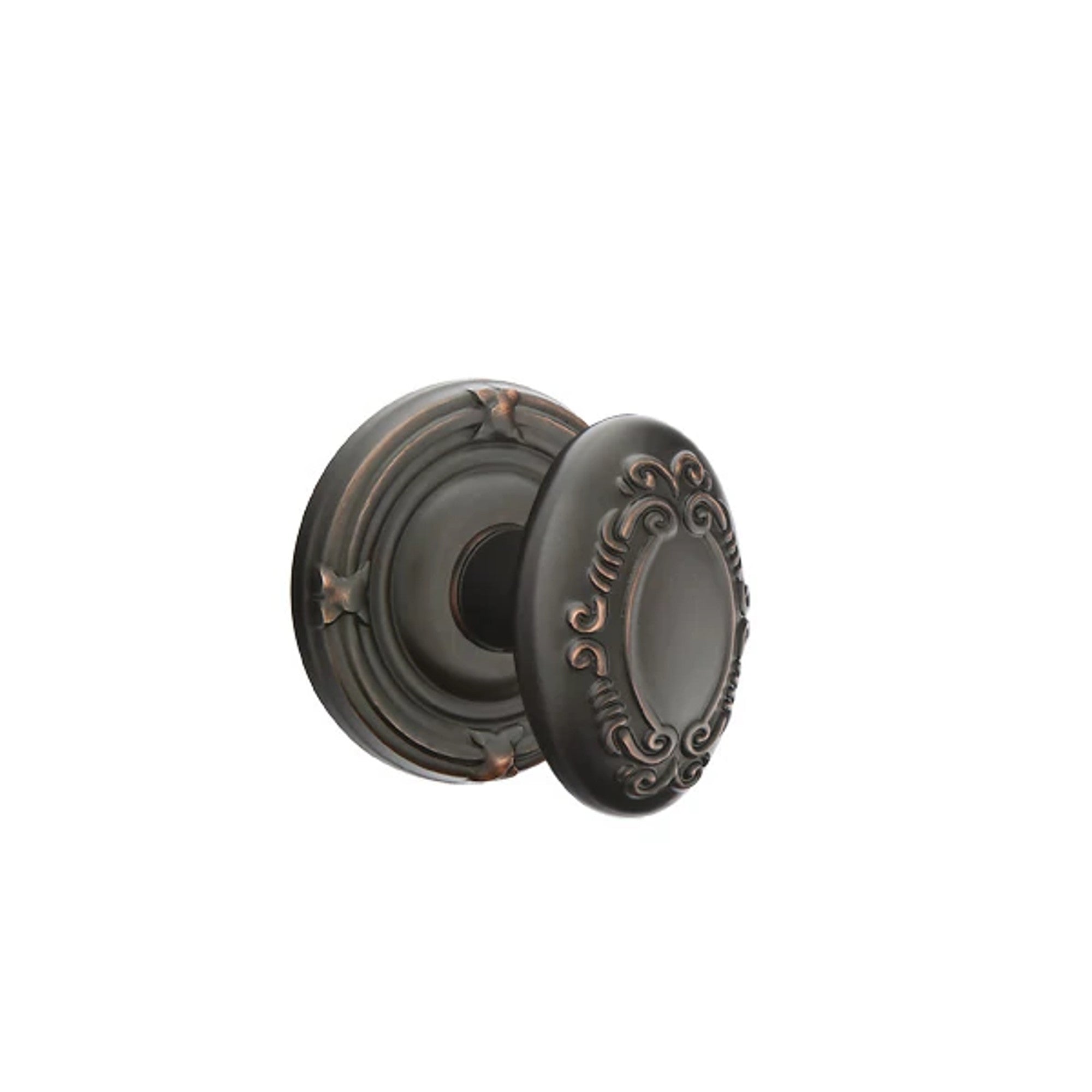 Emtek Victoria Knob with Ribbon & Reed Rosette in Oil Rubbed Bronze