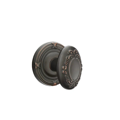 Emtek Victoria Knob with Ribbon & Reed Rosette in Oil Rubbed Bronze