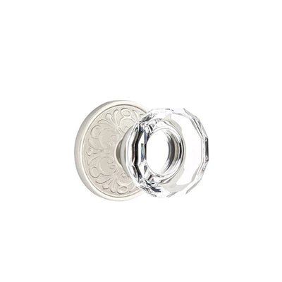 Emtek Lowell Knob with Lancaster Rosette in Satin Nickel