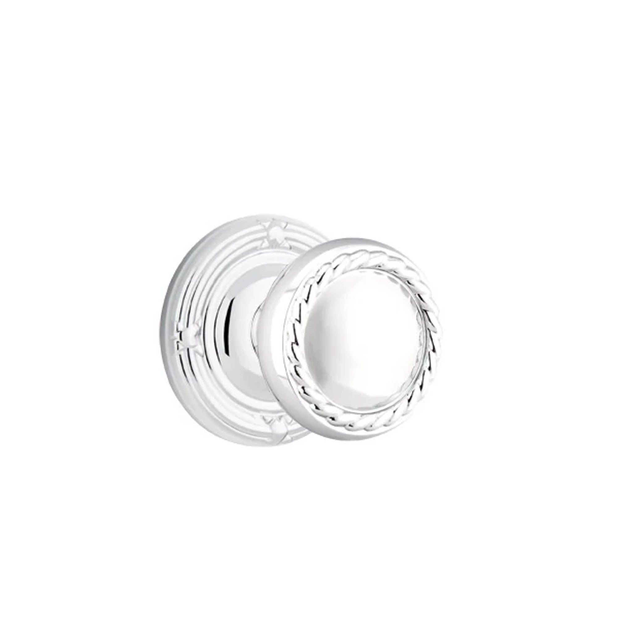 Emtek Rope Knob with Ribbon & Reed Rosette in Polished Chrome