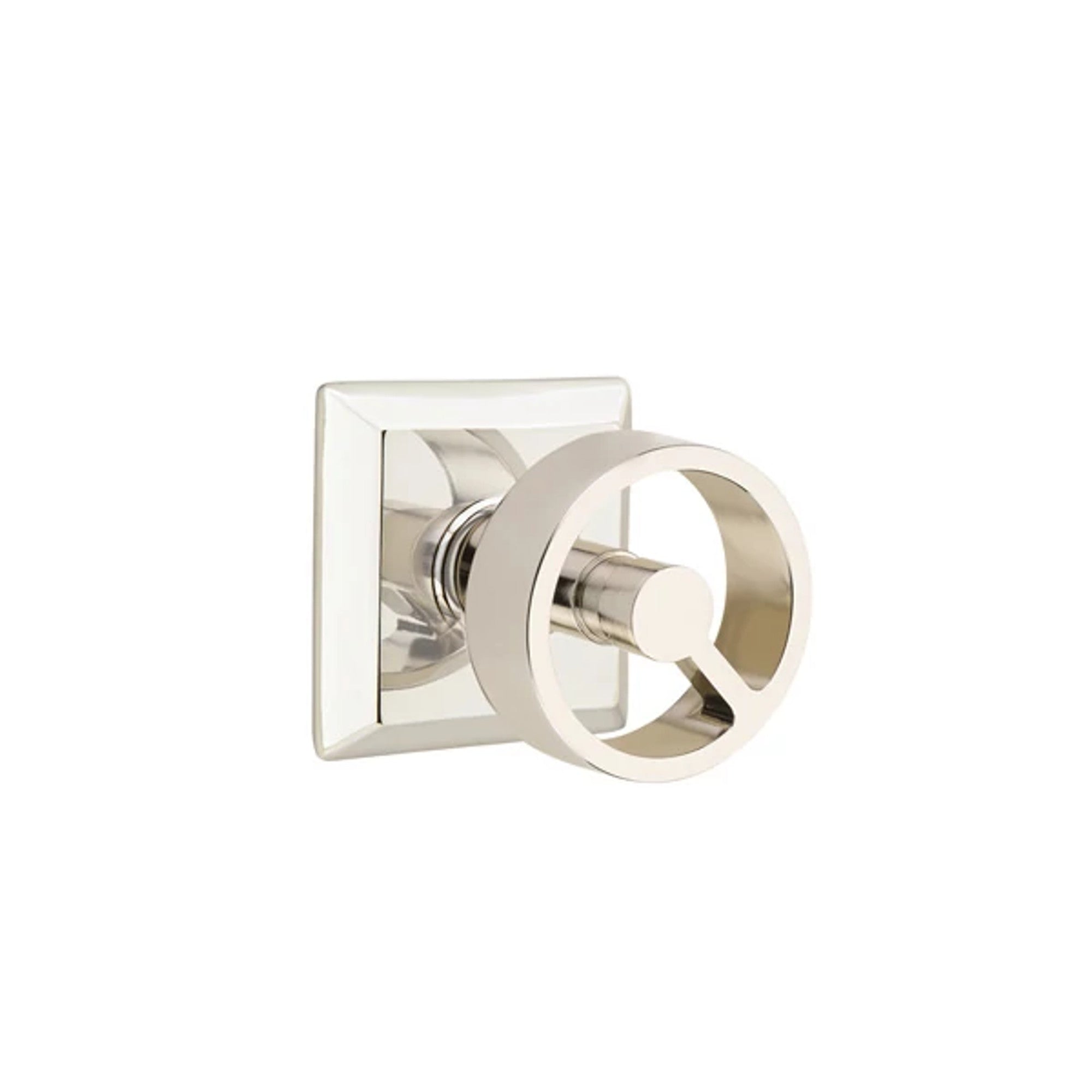 Emtek Spoke Knob with Quincy Rosette in Polished Nickel