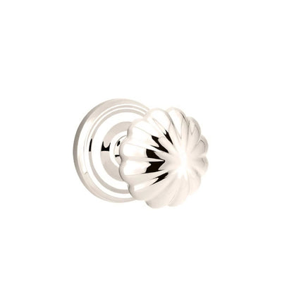 Emtek Melon Knob with Regular Rosette in Polished Nickel