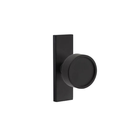 Emtek Verve Knob with Stretto 1-1/2" x 5" in Flat Black