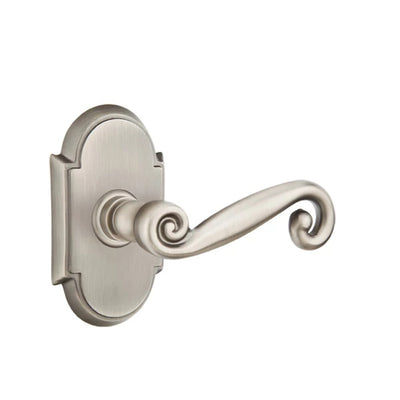 Emtek Rustic Lever with #8 Rosette in Pewter